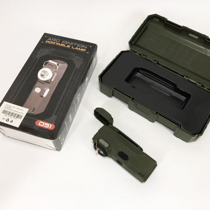 Фонарик-зажигалка армейская MULTIFUNCTIONAL D51-COB, Зажигалка на подарок в упаковке. Цвет: зеленый
