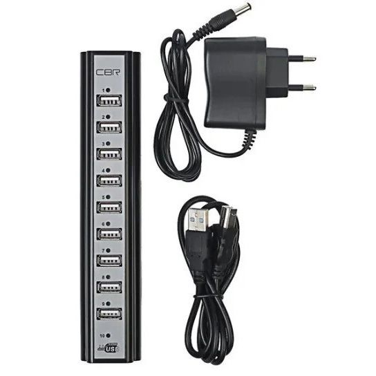Разветвитель USB HUB на 10 портов с активной зарядкой 220V, Разветвитель юсб, Хаб для ноутбука