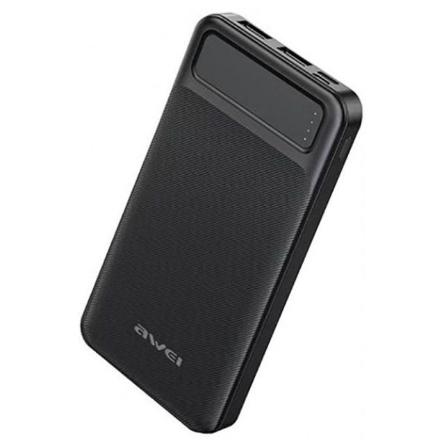 Power Bank Awei P5K 10000 mah Портативное зарядное УМБ 2xUSB черный