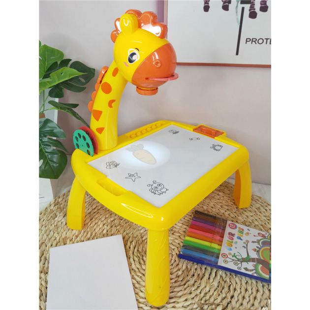 Детский стол проектор для рисования с подсветкой Projector Painting. Цвет: желтый