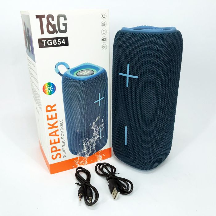 Портативная Bluetooth колонка TG654 8W с подсветкой, Аккумуляторная колонка для музыки. Цвет: синий