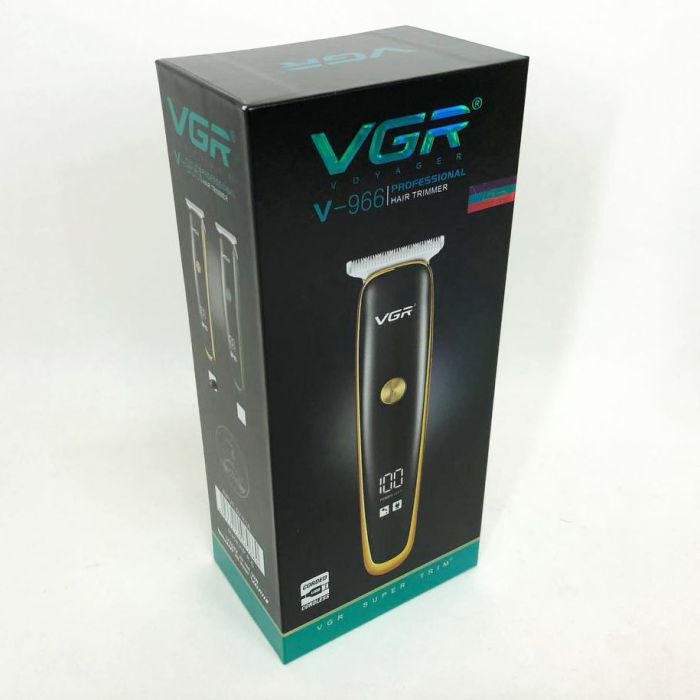 Триммер для стрижки волос и бороды VGR V-966 LED Display, машинка мужская для бритья. Цвет: золотой