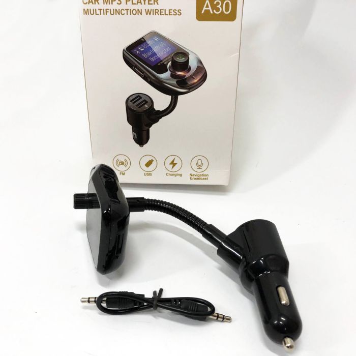 Автомобильный FM трансмиттер модулятор A30 Bluetooth,  Фм трансмиттер от прикуривателя