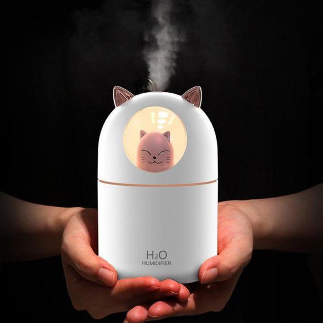 Увлажнитель воздуха Humidifier H2O Cat USB с котиком на 300мл. Цвет: белый