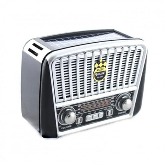 Радиоприёмник Golon RX-455S USB / аккумулятор солнечная панель Фм радио с mp3 проигрывателем. Цвет: Серый