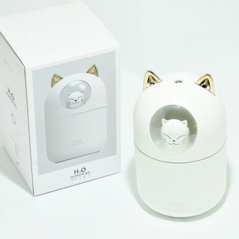 Увлажнитель воздуха Humidifier H2O Cat USB с котиком на 300мл. Цвет: белый