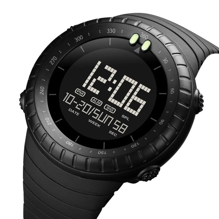 Часы наручные мужские SKMEI 1992BK BLACK, мужские армейские водостойкие тактические часы. Цвет: черный