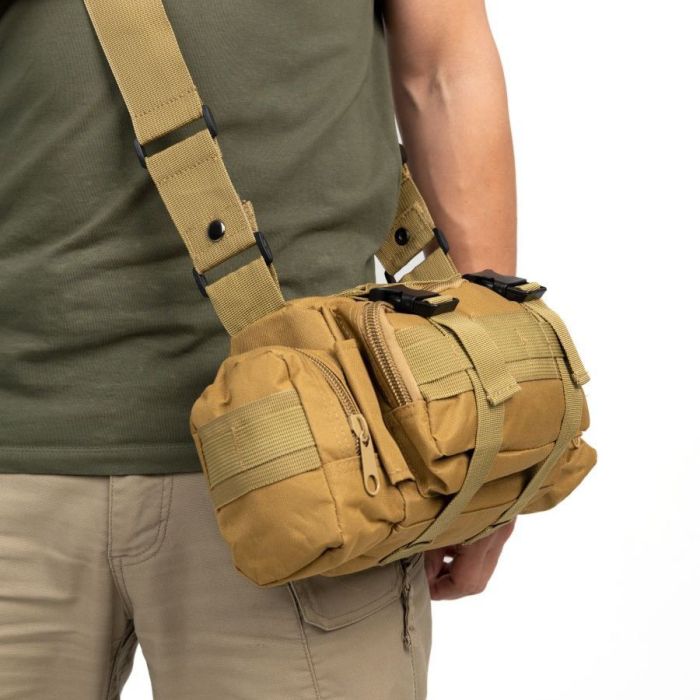 Сумка - подсумок тактическая поясная Tactical военная, сумка нагрудная с ремнем на плечо 5 литров кордура