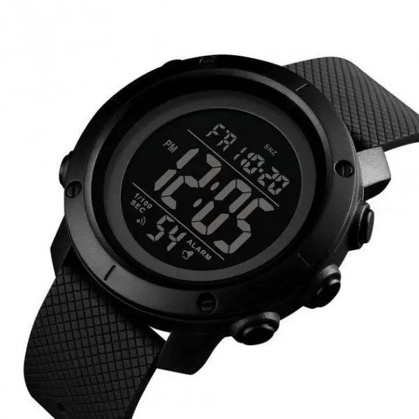 Часы наручные мужские SKMEI 1426BKBK BLACK-BLACK, часы тактические противоударные. Цвет: черный