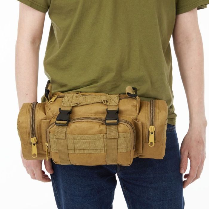 Сумка - подсумок тактическая поясная Tactical военная, сумка нагрудная с ремнем на плечо 5 литров кордура
