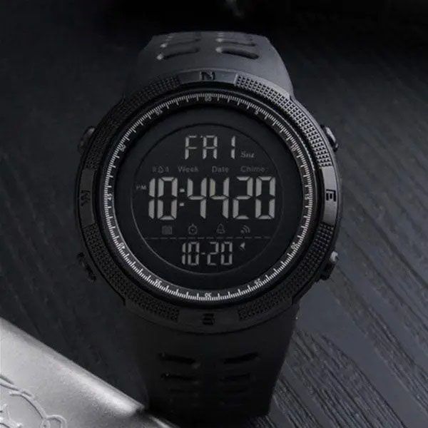 Часы наручные мужские SKMEI 1251BK ALL BLACK, фирменные спортивные часы. Цвет: черный