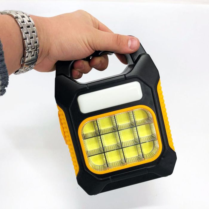 Фонарь переносной JY-978D-LED+12COB, power bank, фонарь светодиодный прожектор. Цвет: желтый