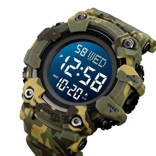 Часы наручные мужские SKMEI 1968CMGN GREEN CAMO, водонепроницаемые мужские часы. Цвет: камуфляж