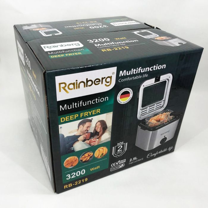 Фритюрница для дома Rainberg RB-2219 с терморегулятором и съемной чашей электрофритюрница мини фритюрница