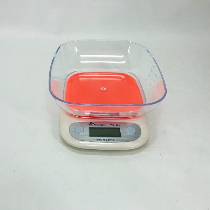 Весы кухонные DOMOTEC MS-125 Plastic, кухонные электронные весы, электронные весы. Цвет: оранжевый