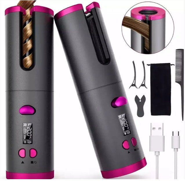 Плойка авто-бигуди для завивки волос, беспроводной Ramindong Hair curler. Цвет: серый