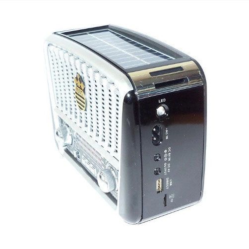 Радиоприёмник Golon RX-455S USB / аккумулятор солнечная панель Фм радио с mp3 проигрывателем. Цвет: Серый