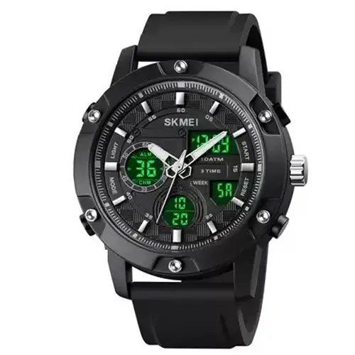 Часы наручные мужские SKMEI 1757BKBK BLACK-BLACK, часы наручные электронные тактические. Цвет: черный