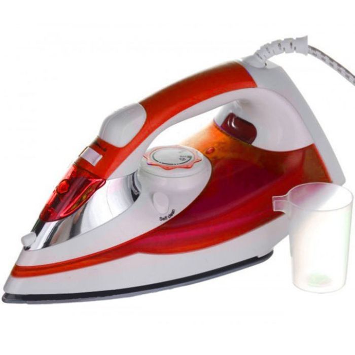 Утюг Domotec MS-2201 2800W керамическая подошва, паровой утюг для одежды. Цвет: красный