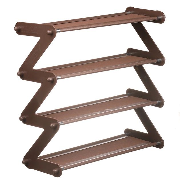 Полка для обуви органайзер компактный стойка складная Shoe Rack YH 8802 хранение вещей и обуви 4 полки. Цвет: коричневый