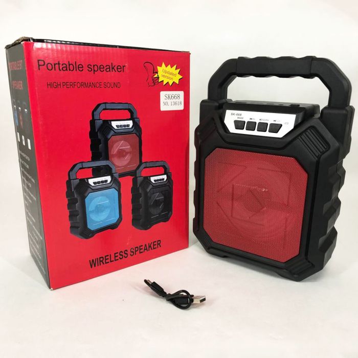 Беспроводная портативная Bluetooth колонка YF-668BT. Цвет: красный
