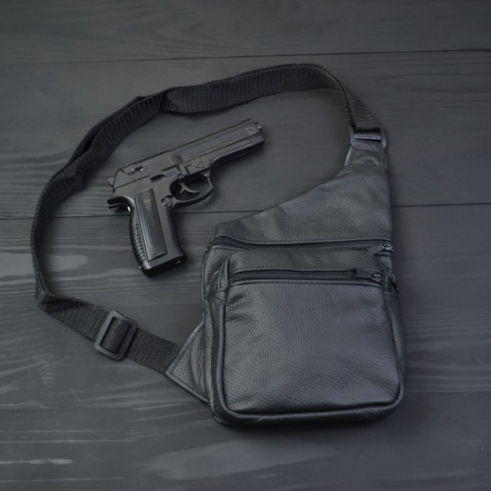 Подарочный набор 2В1! Сумка кожаная + профессиональный фонарь: POLICE BL-X71-P50