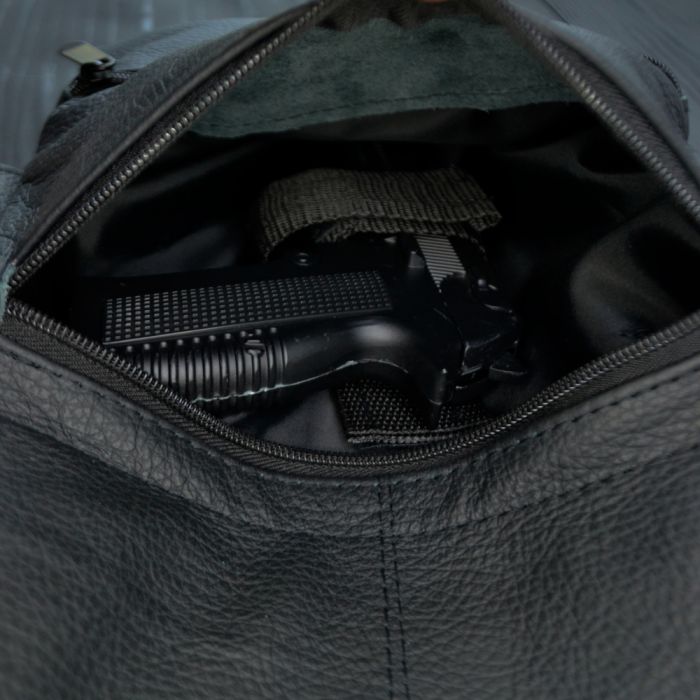 Набор 2В1. Кожаная сумка с кобурой + фонарик профессиональный POLICE BL-X71-P50