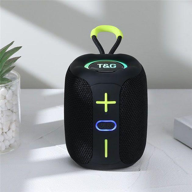 Портативная Bluetooth колонка TG658 8W с RGB подсветкой, Беспроводная колонка мощная. Цвет: черный
