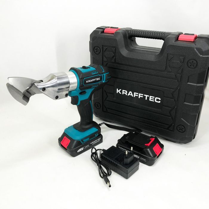 Аккумуляторные ножницы по металлу в кейсе Krafftec DJS130R, 2 акб 36V/5AP