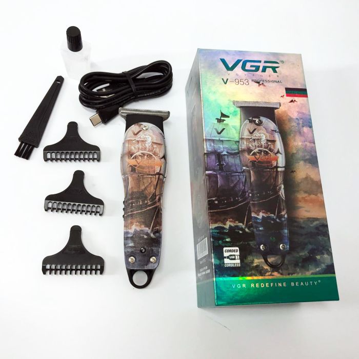 Профессиональный триммер для стрижки волос и бороды VGR V-953 с насадками, окантовочная машинка