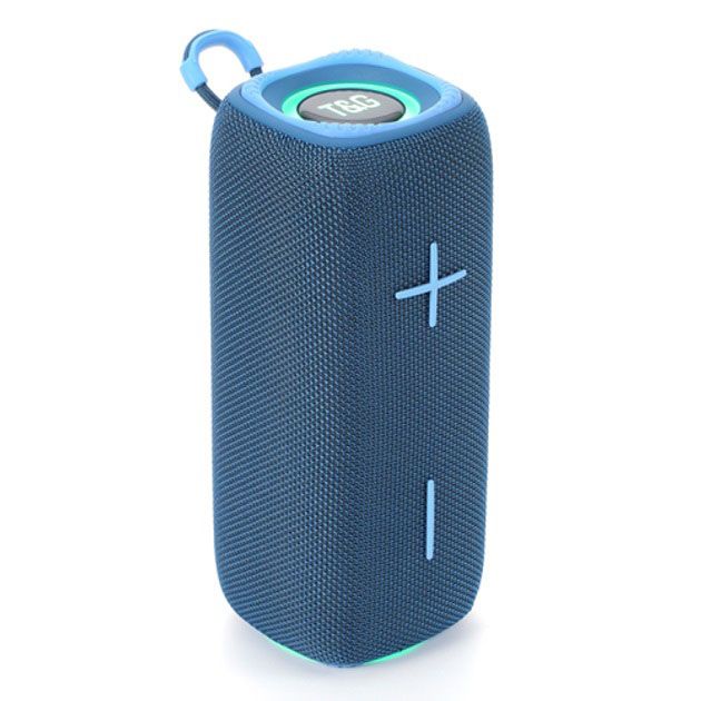 Портативная Bluetooth колонка TG654 8W с подсветкой, Аккумуляторная колонка для музыки. Цвет: синий