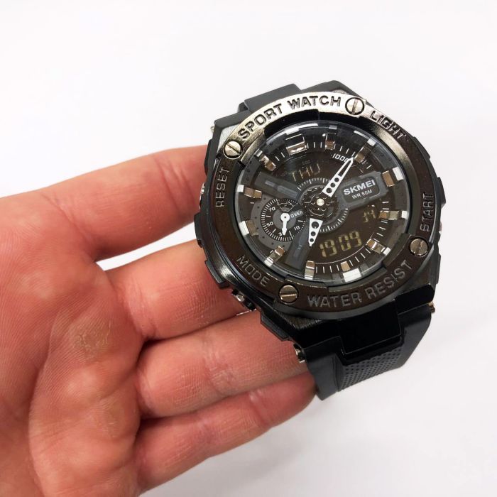 Часы наручные мужские SKMEI 2101BK, армейские часы противоударные, оригинальные мужские часы спортивные