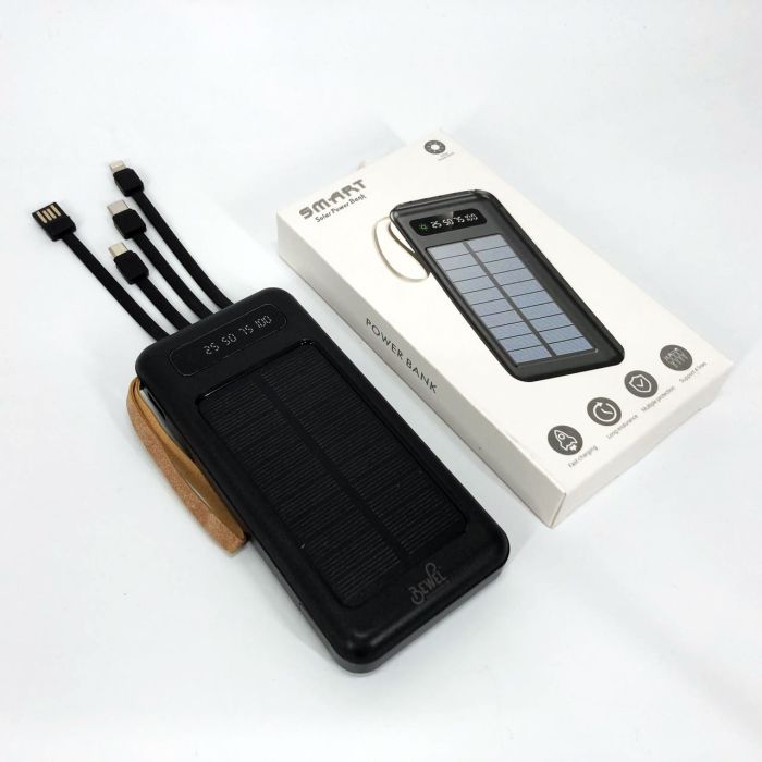 Power Bank Solar Smart 1015 зарядное устройство на солнечной батарее 20000mAh с индикатором заряда Черный
