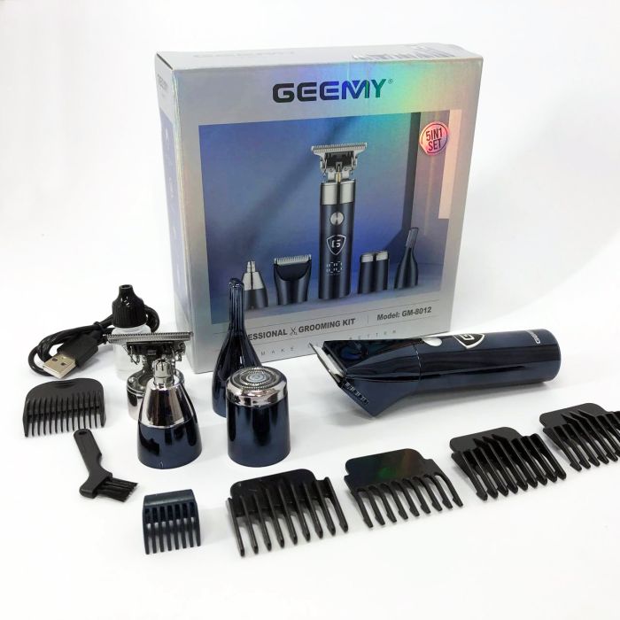 Мужской набор Geemy GM-8012 4 в 1, электробритва с насадками для бороды, тример для бороды