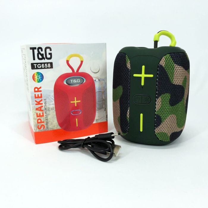 Портативная Bluetooth колонка TG658 8W с RGB подсветкой, Громкая блютуз колонка. Цвет: камуфляж