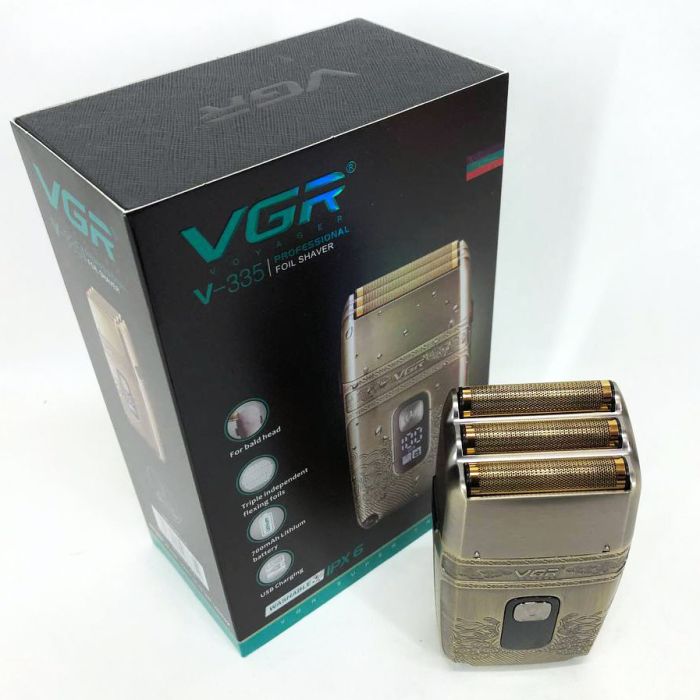 Профессиональная электробритва Шейвер VGR V-335 Shaver с тремя ножевыми блоками, бритва для бороды