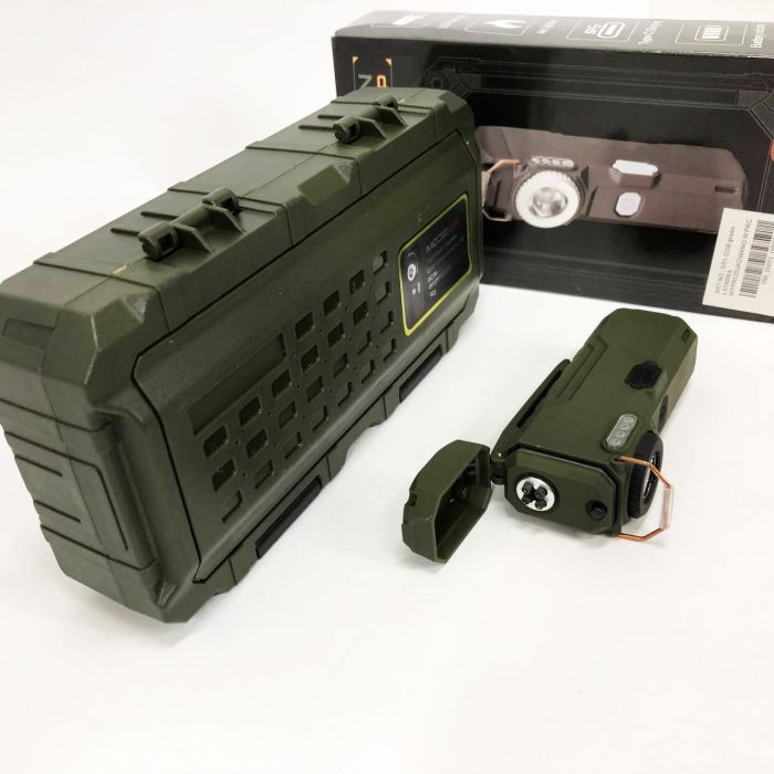 Фонарик-зажигалка армейская MULTIFUNCTIONAL D51-COB, Зажигалка на подарок в упаковке. Цвет: зеленый