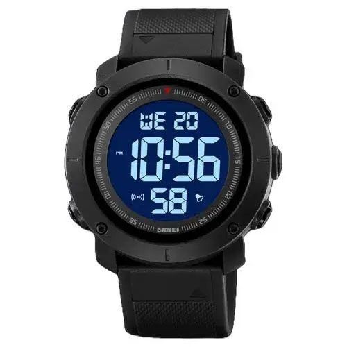 Часы наручные мужские SKMEI 2122BKWT BLACK-WHITE, мужские тактические часы. Цвет: черный