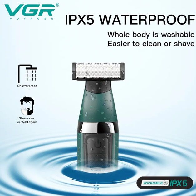 Электробритва VGR V-393 Shaver профессиональная водонепроницаемая, машинка мужская для бритья