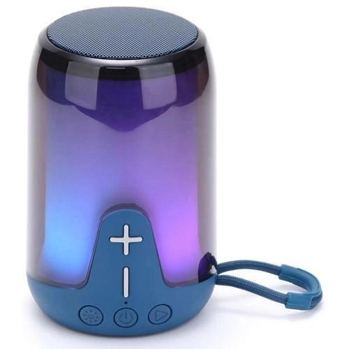 Аккумуляторная переносная колонка TG652 5W с RGB подсветкой и ремешком, блютуз колонка. Цвет: синий