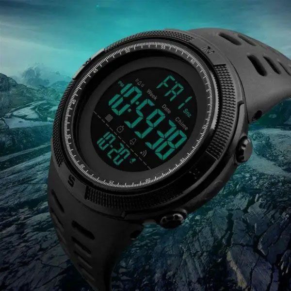 Часы наручные мужские SKMEI 1251BK ALL BLACK, фирменные спортивные часы. Цвет: черный
