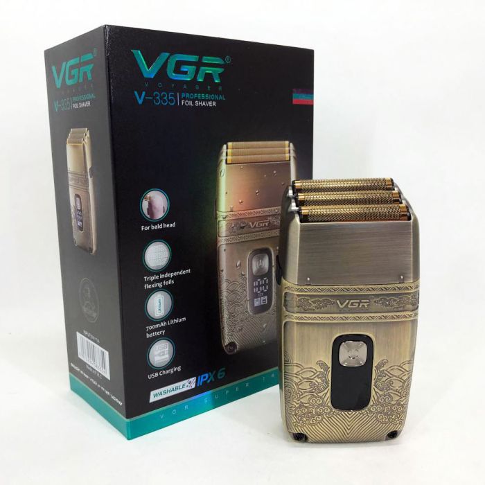 Профессиональная электробритва Шейвер VGR V-335 Shaver с тремя ножевыми блоками, бритва для бороды