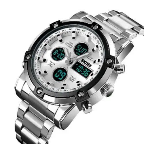 Часы наручные мужские SKMEI 1389SI SILVER, брендовые мужские часы. Цвет: серебряный