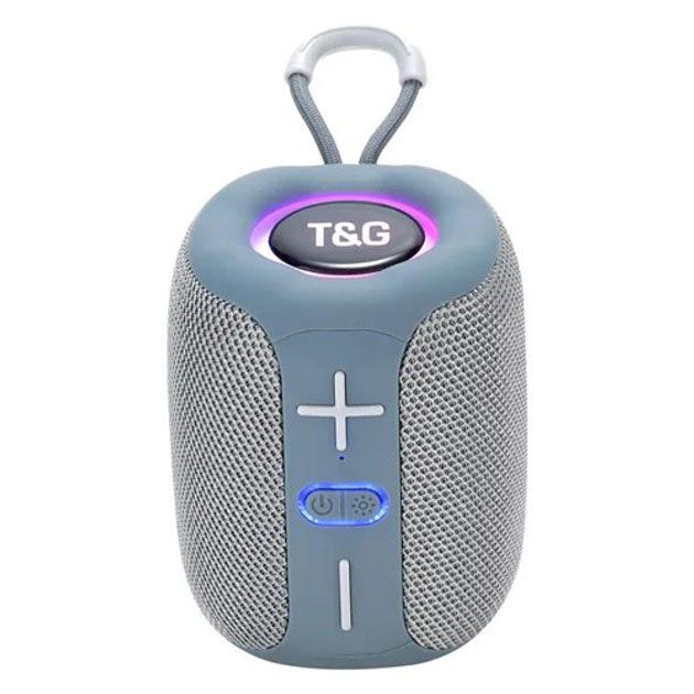 Портативная Bluetooth колонка TG658 8W с RGB подсветкой, Музыкальные колонки для улицы. Цвет: серый
