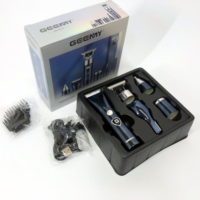 Мужской набор Geemy GM-8012 4 в 1, электробритва с насадками для бороды, тример для бороды