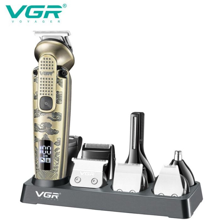 Набор для стрижки VGR 8 в 1 V-103, 19 насадок, Машинка для стрижки для дома, Машинка для стрижки мужская