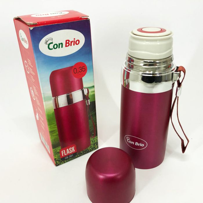 Термос Con Brio CB-381 Gold 0,35л, Термос для питьевой воды, Качественный термос для дома. Цвет: розовый