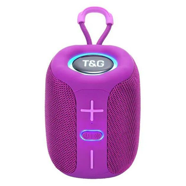 Портативная Bluetooth колонка TG658 8W с RGB подсветкой беспроводная портативная мощная. Цвет: фиолетовый