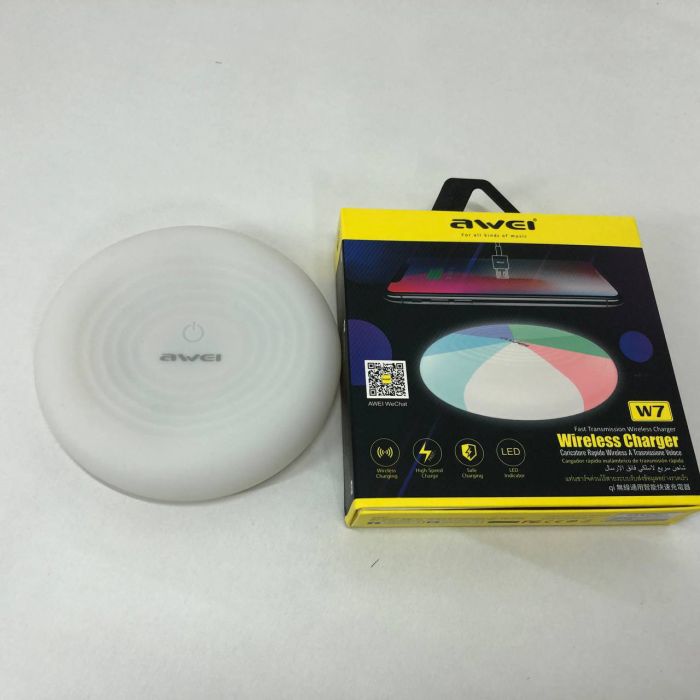Беспроводная зарядка с подсветкой 7 цветов 10W 7 COLOR Awei W7 + WIRELESS CHARGE