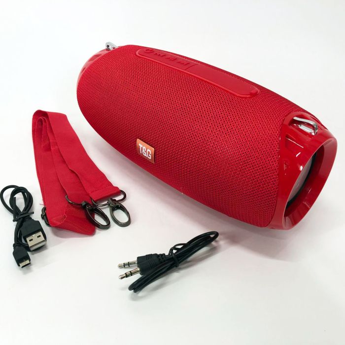 Портативная Bluetooth колонка TG534 SD IPX5 с ремешком, беспроводная колонка мощная. Цвет: красный